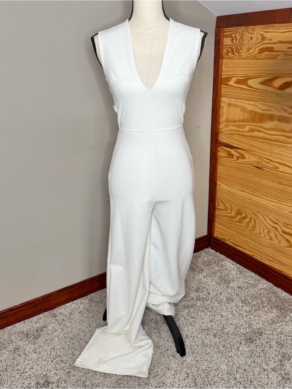 Lulus Thinking Out Loud White Backless Jumpsuit Extra Small Bridal Bride Wedding - Picture 2 of 10
